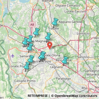 Mappa Via Wagner, 21058 Solbiate Olona VA, Italia (7.15)