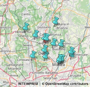 Mappa Via Galileo Galilei, 20831 Seregno MB, Italia (6.10667)