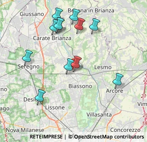 Mappa Via 25 Aprile, 20845 Sovico MB, Italia (3.94667)