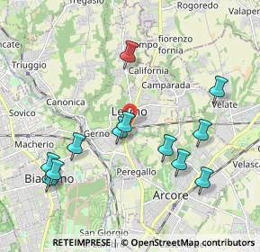 Mappa 20855 Lesmo MB, Italia (2.09833)