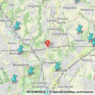 Mappa 20855 Lesmo MB, Italia (3.69273)