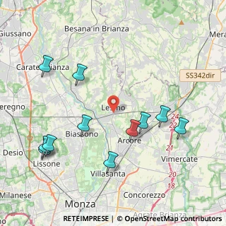 Mappa 20855 Lesmo MB, Italia (4.55727)