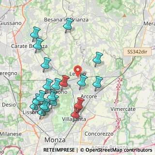Mappa 20855 Lesmo MB, Italia (4.44)