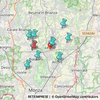Mappa 20855 Lesmo MB, Italia (3.00727)