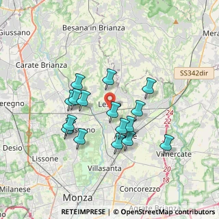 Mappa 20855 Lesmo MB, Italia (3.06875)