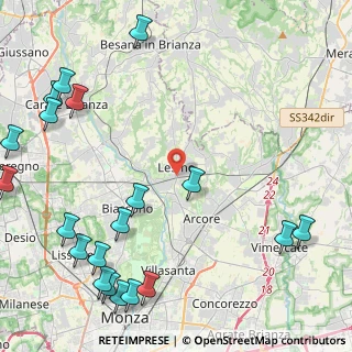 Mappa 20855 Lesmo MB, Italia (6.3175)