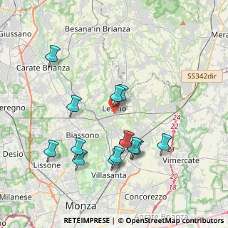 Mappa 20855 Lesmo MB, Italia (3.83692)