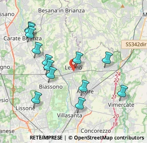 Mappa 20855 Lesmo MB, Italia (4.07769)