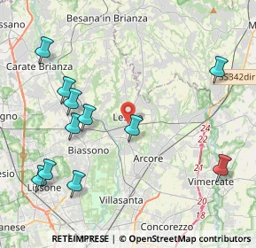 Mappa 20855 Lesmo MB, Italia (4.82455)