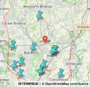 Mappa 20855 Lesmo MB, Italia (4.86231)