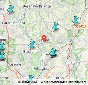 Mappa 20855 Lesmo MB, Italia (5.7575)