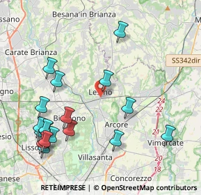 Mappa 20855 Lesmo MB, Italia (4.80722)