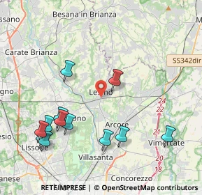 Mappa 20855 Lesmo MB, Italia (4.53667)