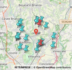 Mappa 20855 Lesmo MB, Italia (3.4155)