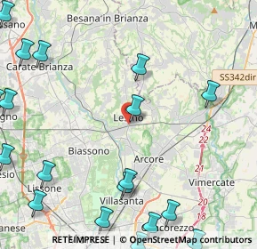 Mappa 20855 Lesmo MB, Italia (6.5895)