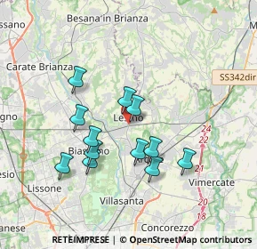 Mappa 20855 Lesmo MB, Italia (3.10583)