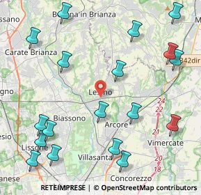 Mappa 20855 Lesmo MB, Italia (5.36222)