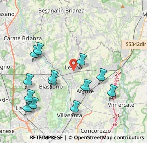 Mappa 20855 Lesmo MB, Italia (4.23154)