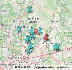 Mappa 20855 Lesmo MB, Italia (6.73)
