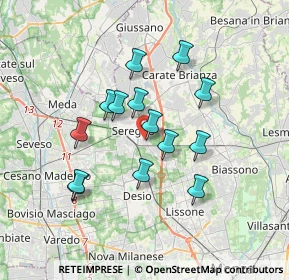 Mappa Via Ivo Oliveti, 20831 Seregno MB, Italia (2.985)