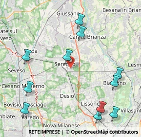 Mappa Via Ivo Oliveti, 20831 Seregno MB, Italia (5.18909)