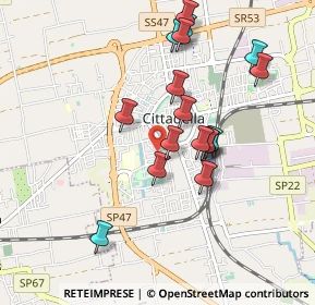 Mappa Via Bino Rebellato, 35013 Cittadella PD, Italia (0.86118)