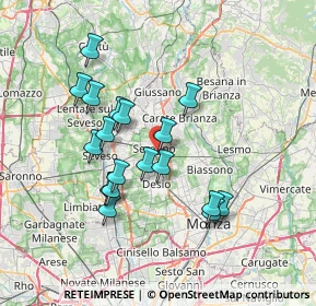 Mappa Via Vincenzo Bellini, 20831 Seregno MB, Italia (6.47889)