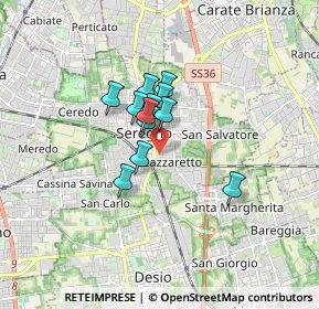 Mappa Via Vincenzo Bellini, 20831 Seregno MB, Italia (1.05167)