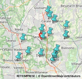 Mappa Via Vincenzo Bellini, 20831 Seregno MB, Italia (3.76059)