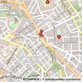 Mappa Via del Molino a Vento, 3, 34137 Trieste, Trieste (Friuli-Venezia Giulia)