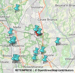 Mappa Via Lazzaretto, 20831 Seregno MB, Italia (4.69875)