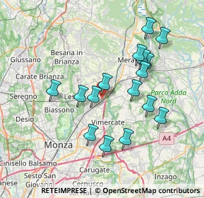 Mappa Via Cascina Cazzù, 20865 Usmate Velate MB, Italia (6.91438)