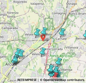 Mappa Via Cascina Cazzù, 20865 Usmate Velate MB, Italia (2.841)