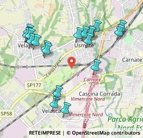 Mappa Via Cascina Cazzù, 20865 Usmate Velate MB, Italia (1.0995)