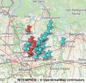 Mappa Via Cascina Cazzù, 20865 Usmate Velate MB, Italia (10.3655)
