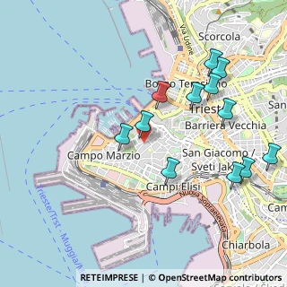 Mappa Via Principe di Montfort, 34123 Trieste TS, Italia (1.05)