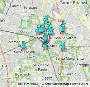 Mappa Via Fratelli Dandolo, 20831 Seregno MB, Italia (1.05357)