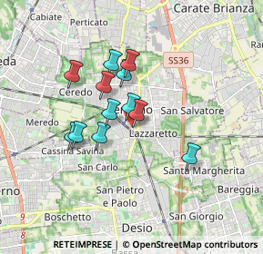 Mappa Via Fratelli Bandiera, 20831 Seregno MB, Italia (1.31167)