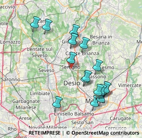 Mappa Via Fratelli Bandiera, 20831 Seregno MB, Italia (7.17824)
