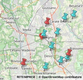 Mappa Via delle Nazioni Unite, 20831 Seregno MB, Italia (4.58182)