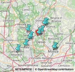 Mappa Via Don Luigi Viganò, 20831 Seregno MB, Italia (5.41455)
