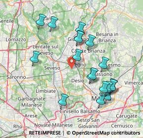 Mappa Via Don Luigi Viganò, 20831 Seregno MB, Italia (7.62556)
