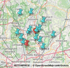 Mappa Via Georges Bizet, 20831 Seregno MB, Italia (5.784)