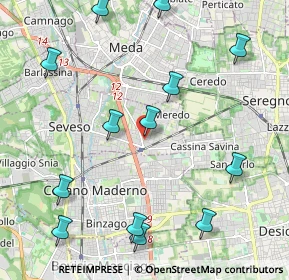 Mappa Via Brigadiere Salvo D'Acquisto, 20030 Seveso MB, Italia (2.54769)