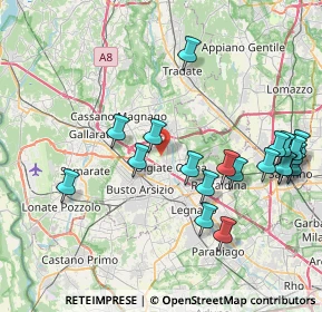 Mappa Via Sabotino, 21057 Olgiate Olona VA, Italia (8.837)