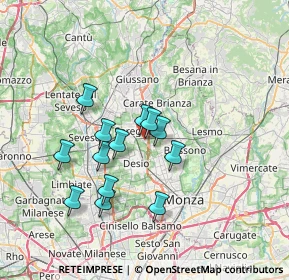 Mappa Via Claudio Monteverdi, 20831 Seregno MB, Italia (5.92615)