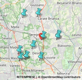 Mappa Via Claudio Monteverdi, 20831 Seregno MB, Italia (3.86636)