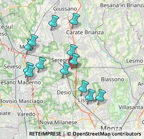 Mappa Via Claudio Monteverdi, 20831 Seregno MB, Italia (3.63154)