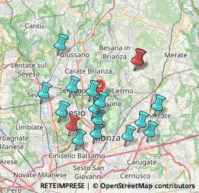 Mappa Via P. P. Pasolini, 20845 Sovico MB, Italia (6.97588)