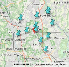 Mappa Via Barnaba Oriani, 20831 Seregno MB, Italia (3.28167)